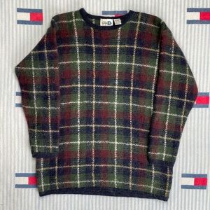 Vintage Mohair Plaid crewneck sweater
